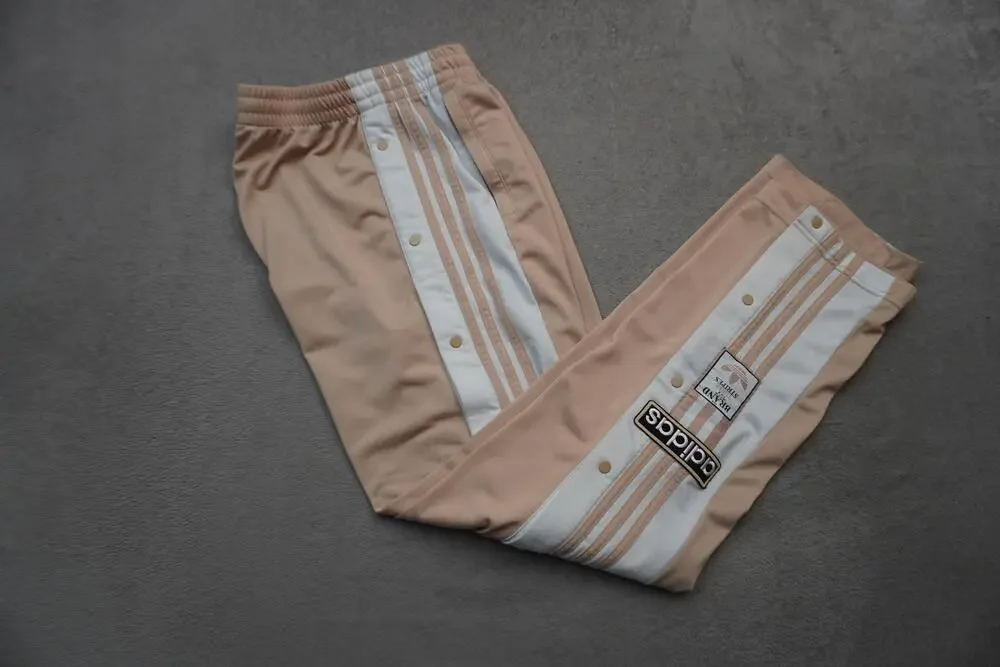 Adidas Originals Pants Mens Medium 30x30 Beige Adibreak Snap Track Tear Away